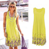 Image of Sleeveless Floral Print Loose Beach Summer Dress Fashion Six Colors Casual Women Dress 2019 Sexy Dress Plus Size S-5XL