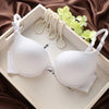 Image of Solid color brief front button bra adjustable sexy bra small push up underwear