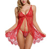 Image of Summer Lace Nightgown Lace Nightgown Women Sleepwear Pyjamas Negligee Babydoll Sexy Bathrobe Female Home Clothes red S-XXL