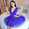 Image of Summer New Women V Neck Mesh Sexy Sleepwear perspective Comfortable Nightdress Female Plus Size Nightgowns Lingerie Nightwear