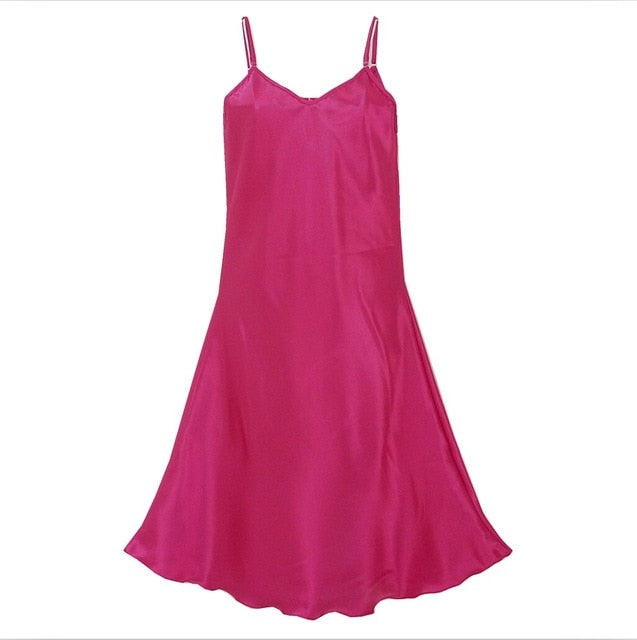 Summer New Women's Sleepwear Female Sexy Spaghetti Strap Nightgown Plus Size XXXL Rayon Nightdress Short Robe Dress Gown