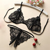 Image of Summer Sexi Women Sexy Lingerie Bra Translucent Bandage Lace Flower Ropa Sexy Cupless Backless Bras White Red Purple Strappy Bra