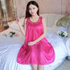 Image of Summer Sexy Satin Night Dress Women Big Size M- 4xl Silk Nightgown Women Lace Lingerie Nightdress Nightie Sleepshirts A836