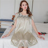 Image of Summer Sexy Satin Night Dress Women Big Size M- 4xl Silk Nightgown Women Lace Lingerie Nightdress Nightie Sleepshirts A836