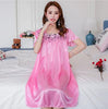 Image of Summer Sexy Satin Night Dress Women Big Size M- 4xl Silk Nightgown Women Lace Lingerie Nightdress Nightie Sleepshirts A836