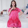 Image of Summer Sexy Satin Night Dress Women Big Size M- 4xl Silk Nightgown Women Lace Lingerie Nightdress Nightie Sleepshirts A836