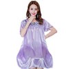 Image of Summer Sexy Satin Night Dress Women Big Size M- 4xl Silk Nightgown Women Lace Lingerie Nightdress Nightie Sleepshirts A836