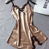 Image of Summer Women Sleepwear Silk Nighty Nightdress Sexy Lingerie Nightgown Lady Off Shoulder Nightwear Female Night Home Cloth Dress