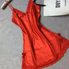 Image of Summer Women Sleepwear Silk Nighty Nightdress Sexy Lingerie Nightgown Lady Off Shoulder Nightwear Female Night Home Cloth Dress