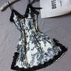 Image of Summer Women Sleepwear Silk Nighty Nightdress Sexy Lingerie Nightgown Lady Off Shoulder Nightwear Female Night Home Cloth Dress