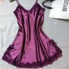 Image of Summer Women Sleepwear Silk Nighty Nightdress Sexy Lingerie Nightgown Lady Off Shoulder Nightwear Female Night Home Cloth Dress