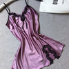 Image of Summer Women Sleepwear Silk Nighty Nightdress Sexy Lingerie Nightgown Lady Off Shoulder Nightwear Female Night Home Cloth Dress