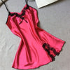 Image of Summer Women Sleepwear Silk Nighty Nightdress Sexy Lingerie Nightgown Lady Off Shoulder Nightwear Female Night Home Cloth Dress
