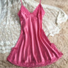 Image of Summer Women Sleepwear Silk Nighty Nightdress Sexy Lingerie Nightgown Lady Off Shoulder Nightwear Female Night Home Cloth Dress