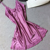 Image of Summer Women Sleepwear Silk Nighty Nightdress Sexy Lingerie Nightgown Lady Off Shoulder Nightwear Female Night Home Cloth Dress