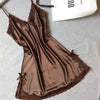 Image of Summer Women Sleepwear Silk Nighty Nightdress Sexy Lingerie Nightgown Lady Off Shoulder Nightwear Female Night Home Cloth Dress