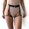 Image of Sword Belt Harajuku Handmade Leather Punk Goth Bdsm Garters Belt Lingerie Erotic Suspenders Strap Detachable O-ring leg harness
