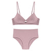 Image of TERMEZY High Quality Cotton Underwear Set Fashion Striped Bra Set Noble Girl Lingerie Set Push Up Bra Sexy Bra And Panty Sets