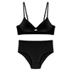 Image of TERMEZY High Quality Cotton Underwear Set Fashion Striped Bra Set Noble Girl Lingerie Set Push Up Bra Sexy Bra And Panty Sets