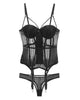 Image of TERMEZY New High Elasticity Corset Bustier With Cup Girdle Set With Straps Belt Breathable Fabric Lingerie Black corset