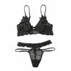 Image of TERMEZY Sexy Bra & Brief Sets Women's Lace Flower Push Up Lingerie Ultra Thin Transparent Bralette Underwear Bra And Thong Set