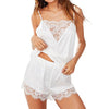 Image of TERMEZY Sexy Lingerie Sleepwear Women Satin Lace Casual Loose Sleeveless Nightgown two pieces Pajama Set Plus Size Nightwear