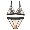 Image of TERMEZY Women Bra set Embroidery Floral Lace underwear Thin brassiere Sexy Lingerie transparent bra set bralette set for women