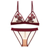 Image of TERMEZY Women Bra set Embroidery Floral Lace underwear Thin brassiere Sexy Lingerie transparent bra set bralette set for women
