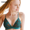 Image of TERMEZY Women Bra set Embroidery Floral Lace underwear Thin brassiere Sexy Lingerie transparent bra set bralette set for women