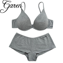 TERMEZY women intimates gray Cotton underwear Top quality bra and panty set push up bralette brassiere lingerie female set