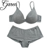 Image of TERMEZY women intimates gray Cotton underwear Top quality bra and panty set push up bralette brassiere lingerie female set
