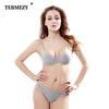 Image of TERMEZY women intimates gray Cotton underwear Top quality bra and panty set push up bralette brassiere lingerie female set