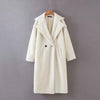 Image of Teddy jacket faux fur coat long red white pink fur coat female vintage fur collar winter coat women elegant shaggy fur coats