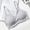 Image of Thin Push Up Vest Bra Women Ice Silk Seamless Underwear Soft Comfortable Sleep Top With Chest Padded Plus Size Bras For Women
