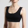 Image of Thin Push Up Vest Bra Women Ice Silk Seamless Underwear Soft Comfortable Sleep Top With Chest Padded Plus Size Bras For Women