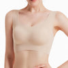 Image of Thin Push Up Vest Bra Women Ice Silk Seamless Underwear Soft Comfortable Sleep Top With Chest Padded Plus Size Bras For Women
