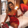 Image of Toplook Bustier  Dresses Sexy Women Deep V Neck Satin Booty Dress Fitness high waist Party Night Club Mini Outfits 2019 Vestidos