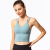 Image of Tops Women Sexy Back Cross Strappy Sports Bra High Impact Gym Bra Top Sport Female GYM Comfy Longline Yoga Fitness Crop Top