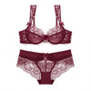 Image of Transparent Bra Set For Women Underwear Lingerie Sexy Bralette Ultra-thin Bra Plus Size C D Cup Push Up Lace Bra Panties Set