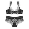 Image of Transparent Bra Set For Women Underwear Lingerie Sexy Bralette Ultra-thin Bra Plus Size C D Cup Push Up Lace Bra Panties Set
