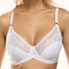 Image of Trufeeling Sexy Women Underwired Bralette Embroidery Sheer Lace Bra Lingerie Cotton Padded See Through Brassiere Bh 34C 36C 38C