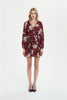 Image of Uguest Summer Women Dress 2019 Sexy Deep V Neck Floral Printed Mini Party Dress Lady Beach Dresses Causal Long Sleeve