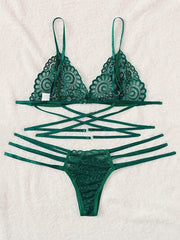Ultra Lace Push Up Bra and panty Set Three Point Open Crotchl Panties Underwear Set Woman Sexy Shop Lingerie