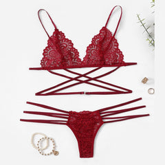 Ultra Lace Push Up Bra and panty Set Three Point Open Crotchl Panties Underwear Set Woman Sexy Shop Lingerie