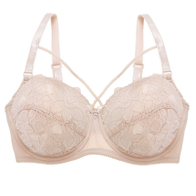 Ultra Thin Lace Fly Bra Female Brassiere Lingerie Plus Size C D Cup Push Up Seamless Comfortable Full Coverage Unlined Bra 2019