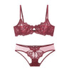 Image of Ultrathin Lingerie set plus size bras A B C D Cup sexy bra set transparent women underwear Embroidery Flowers Lingerie bralette