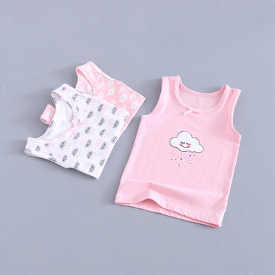VIDMID Baby Girls tanks tops girls cotton Camisoles vests girls new candy color kids underwear Tanks Camisoles clothes 7068 01