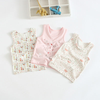 VIDMID Baby Girls tanks tops girls cotton Camisoles vests girls new candy color kids underwear Tanks Camisoles clothes 7068 01