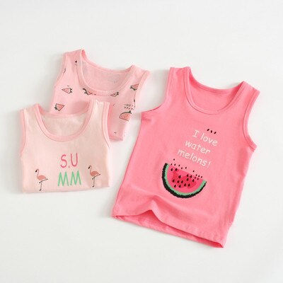 VIDMID Baby Girls tanks tops girls cotton Camisoles vests girls new candy color kids underwear Tanks Camisoles clothes 7068 01