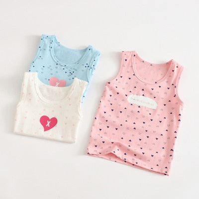 VIDMID Baby Girls tanks tops girls cotton Camisoles vests girls new candy color kids underwear Tanks Camisoles clothes 7068 01